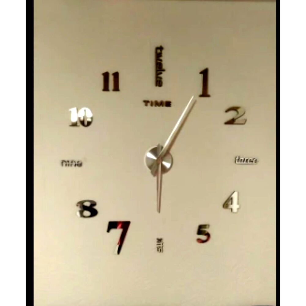 3d Luminous Real Big Wall Clock Rushed Mirror Sticker Watches Quartz Large Gold